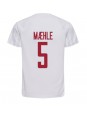 Danmark Joakim Maehle #5 Replika Borta Kläder VM 2022 Kortärmad